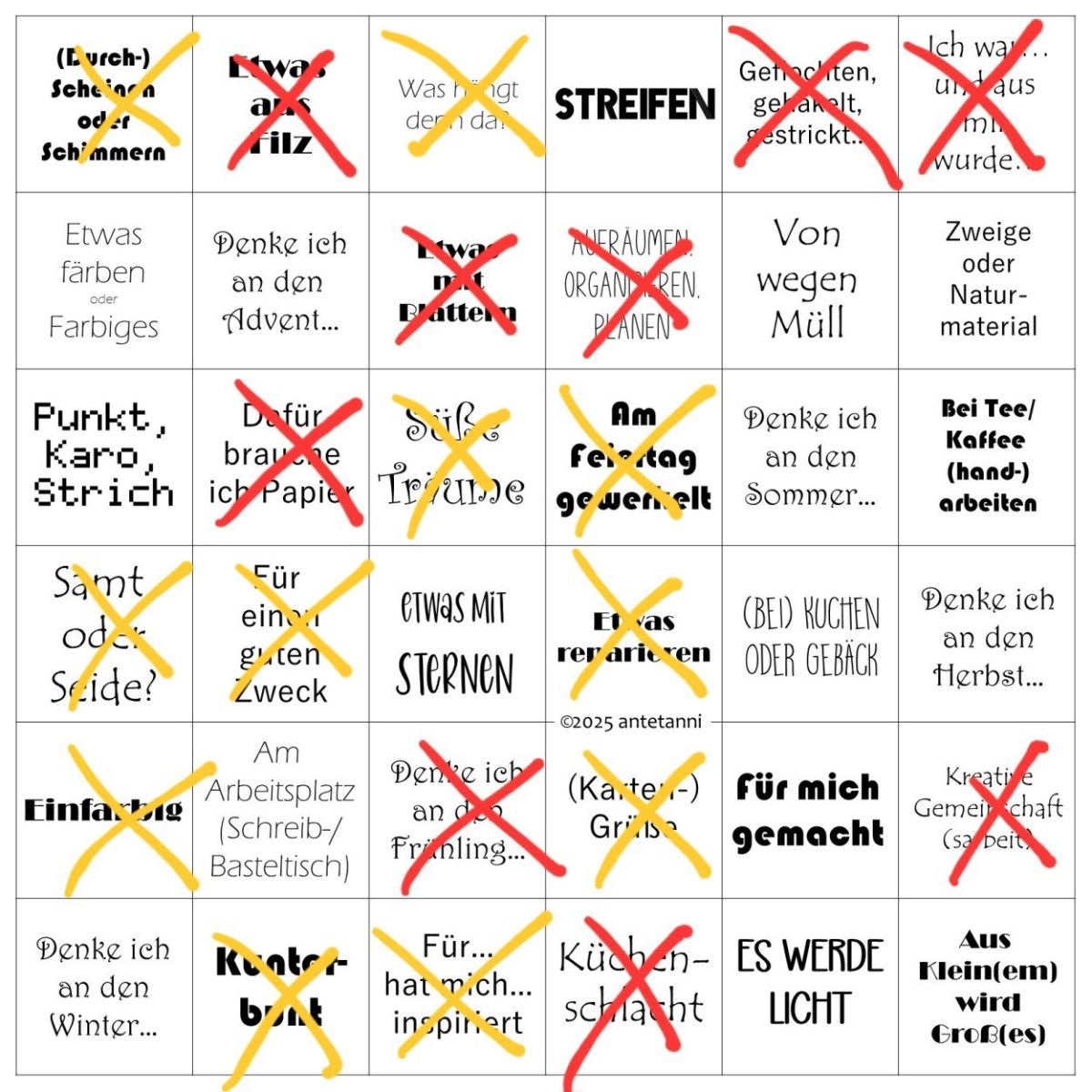 Jahres-Bingo: Quartal 2&nbsp;2025