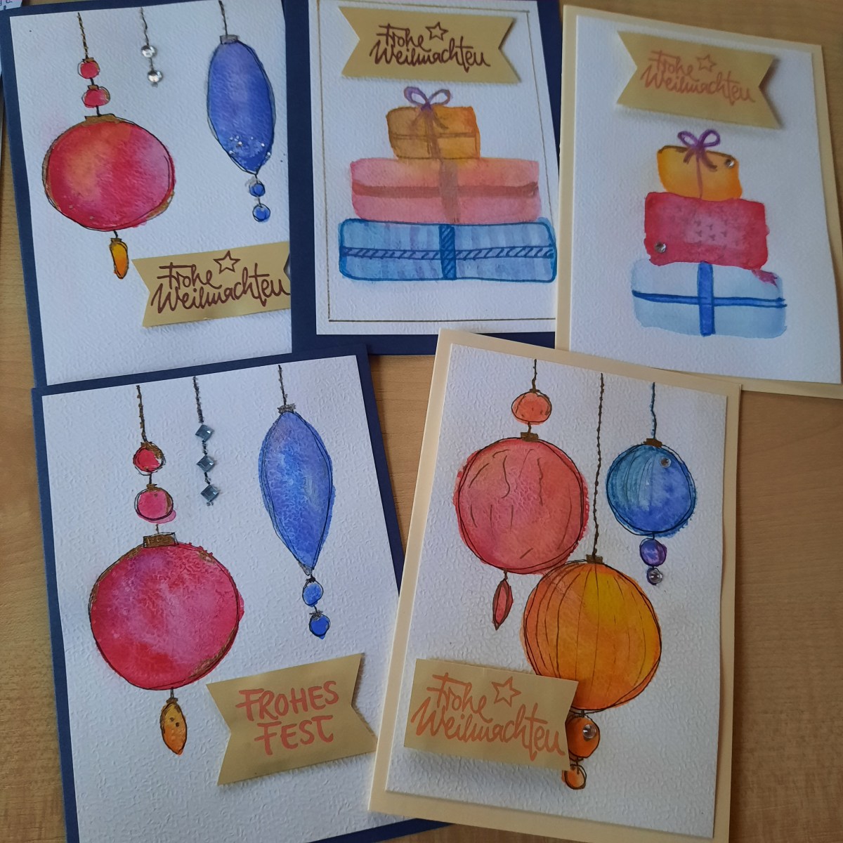 Weihnachtskarten mit dem&nbsp;Malkasten