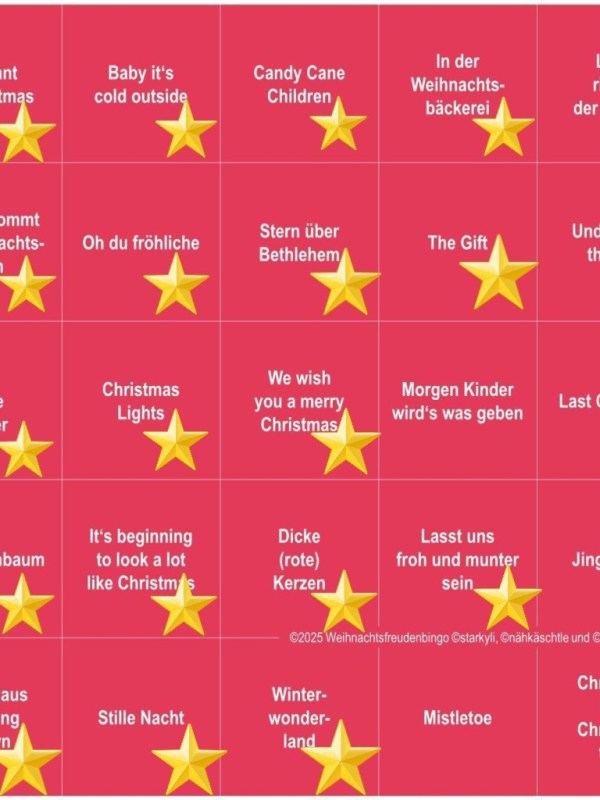 Blick auf das Weihnachtsfreuden Bingofeld