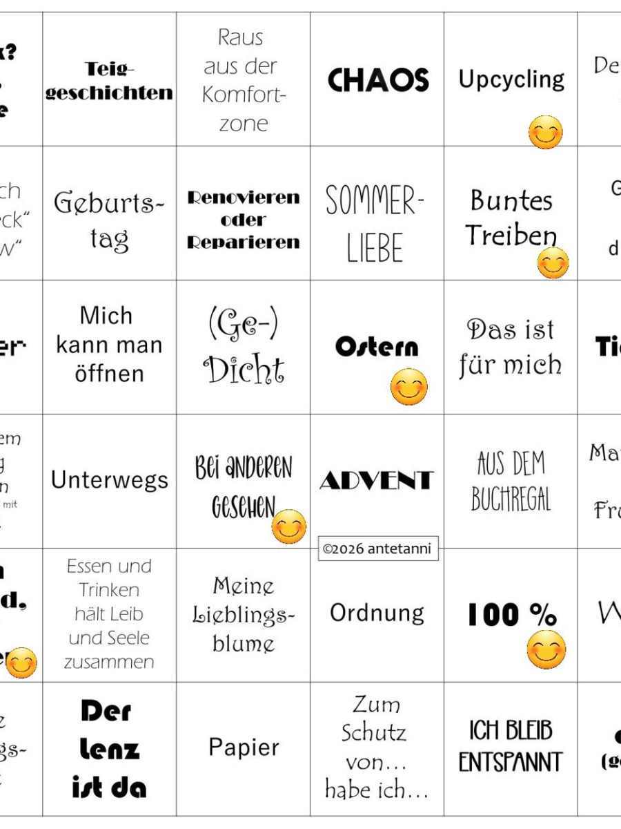 Jahres-Bingo: Quartal 1&nbsp;2026